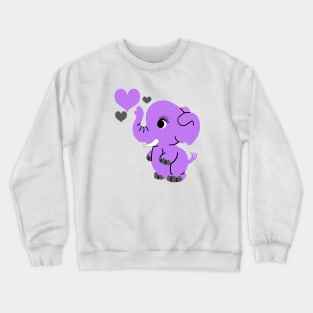 Cute Purple Baby Elephant Crewneck Sweatshirt